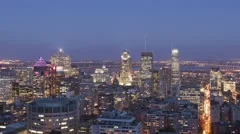 4K Time Lapse Zoom Out Montreal Twilight After Sunset