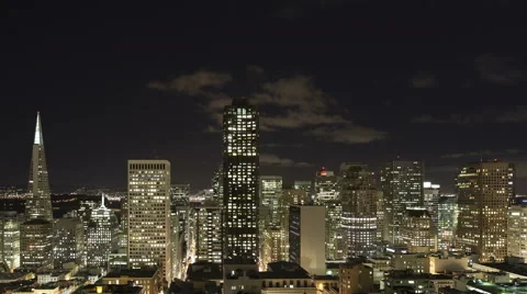 4K Time Lapse Zoom Out San Francisco Night
