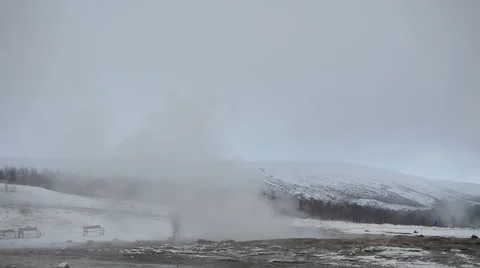 Slowmotion Geyser Strokkur Eruption Iceland