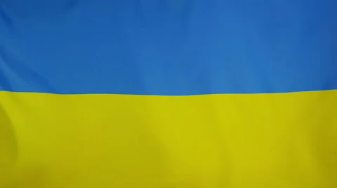 Ukraine Flag Real Fabric Close Up 4K