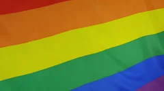 Rainbow Flag Real Fabric Close Up 4K