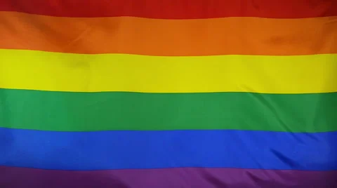 Slowmotion Real Textile Rainbow Flag