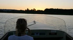 Motorboat Woman Into Sunset Compilation