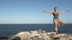 Yoga Excercise At The Ocean