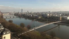 4K Time Lapse Aerial View Frankfurt River Main