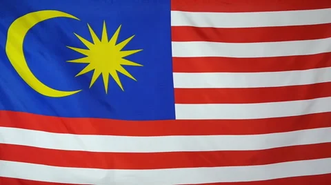 Slowmotion Real Textile Flag Of Malaysia