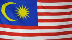 Slowmotion Real Textile Flag Of Malaysia