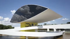 Time Lapse Niemeyer Museum Curitiba Zoom Out