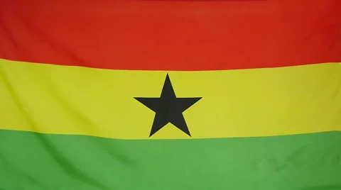Slowmotion Real Textile Flag Of Ghana