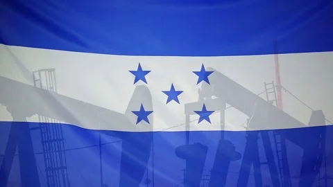 Honduras Flag Slow Motion Oil Production Concept