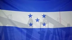 Honduras Flag Slow Motion Oil Production Concept