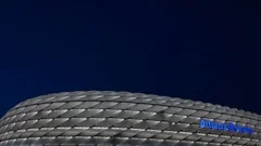 4K Time Lapse Twilight Munich Soccer Arena Zoom-Out (Editorial)