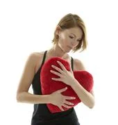 Woman With Heart Pillow