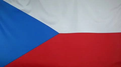 Czech Republic Flag Real Fabric Close Up 4K