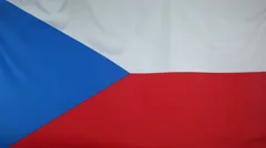 Czech Republic Flag Real Fabric Close Up 4K