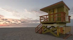 4K Time Lapse Miami Beach Rescue Hut
