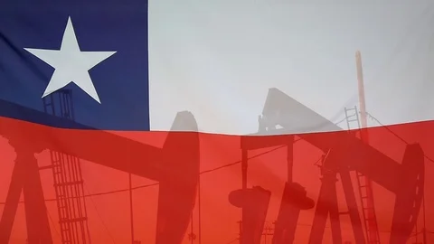 Chile Flag Slow Motion Oil Production Concept