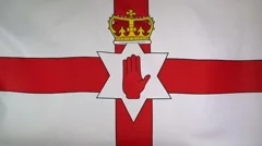 Slowmotion Real Textile Flag Of Northern Ireland