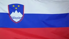 Slowmotion Real Textile Flag Of Slovenia
