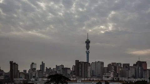4K Time Lapse Johannesburg Skyline Wide Angle