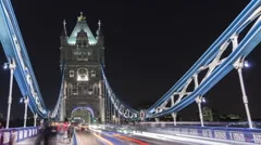 4K Time Lapse Tower Bridge London Traffic At Night