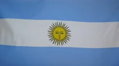 Argentina Flag Real Fabric Close Up 4K