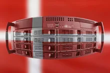 Server Country Concept with Flag of Denmark