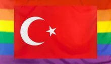 Flag of Turkey and rainbow flag