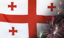 Georgia Flag Firework real fabric