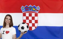 Croatia Flag with female soccer fan