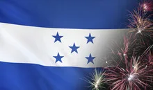 Honduras Flag Firework real fabric