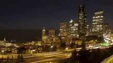 Seattle Sunset Interstate Traffic