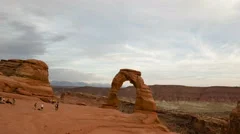 4K Time Lapse Zoom Out Delicate Arch Utah