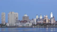 4K Time Lapse Close Up Philadelphia Skyline At Dawn