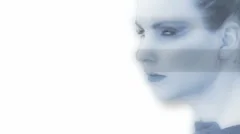 Close Up Hologram Woman Turns Around