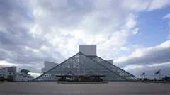 4K Time Lapse Zoom In Cleveland Rock &Amp; Roll Hall Of Fame