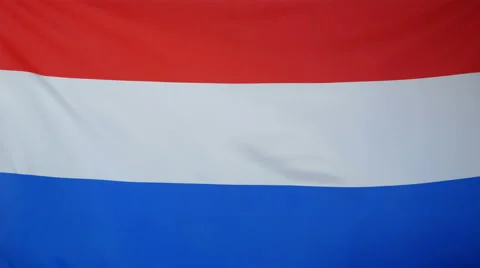 Netherlands Flag Real Fabric Close Up 4K