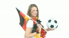 Soccer Fan With Flag And Ball