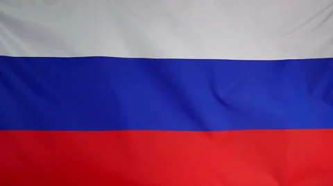 Slowmotion Real Textile Flag Of Russia