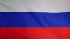 Slowmotion Real Textile Flag Of Russia