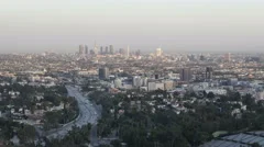 4K Timelapse Zoom In Los Angeles Skyline At Dusk