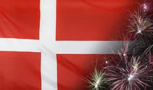 Denmark Flag Firework real fabric
