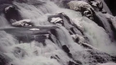 Slowmotion Gullfoss Waterfall Close Up