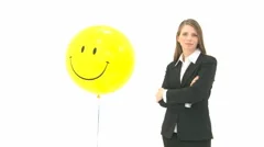 Woman With Smiling Ballon