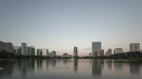 4K Time Lapse Orlando Skyline Sunrise