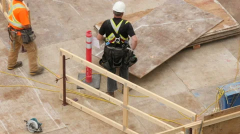 Construction Worker On A Highrise