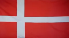 Slowmotion Real Textile Flag Of Denmark