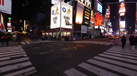 Crossing At Times Square New York City Timelapse