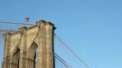 Flag On Brooklyn Bridge