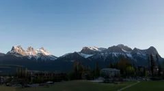 4K Time Lapse 3 Sisters Mountains Sunset Canmore